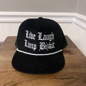 Live Laugh Limp Bizkit SnapBack hat from oldschoolhats.com